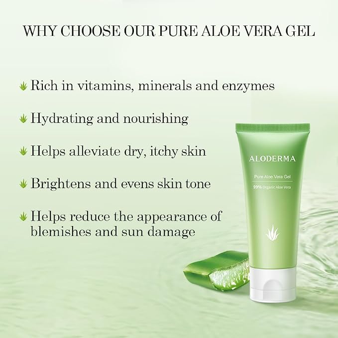 Aloderma 99% Organic Aloe Vera Gel Made within 12 Hours of Harvest, Easy Travel - Image 2