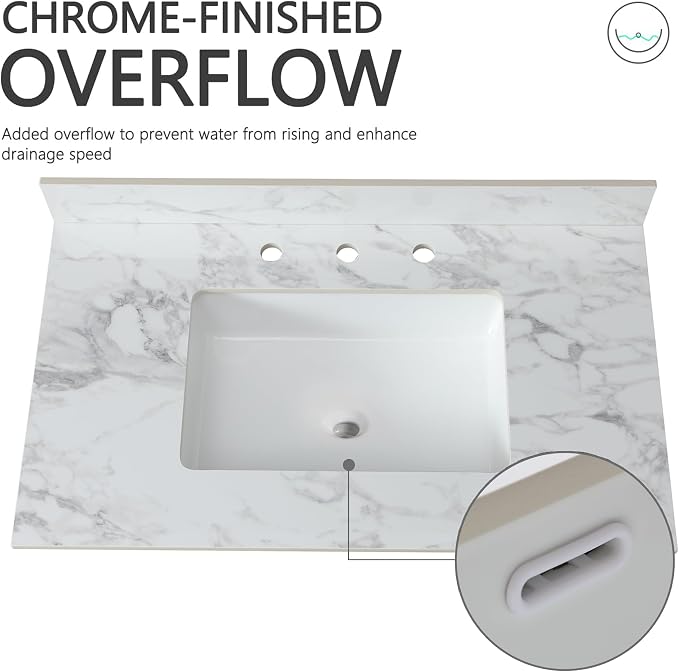 Montary 37"x 22" Bathroom Vanity Top - Image 5