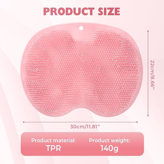 2026 New Silicone Shower Foot Scrubber Mat, Foot Back Cleaning Pad Back Washer - Image 5
