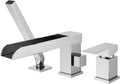 Waterfall Roman Tub Faucets Deck Mount Chrome Bathtub Faucets Brass Tub Filler by wowkksanitaryware