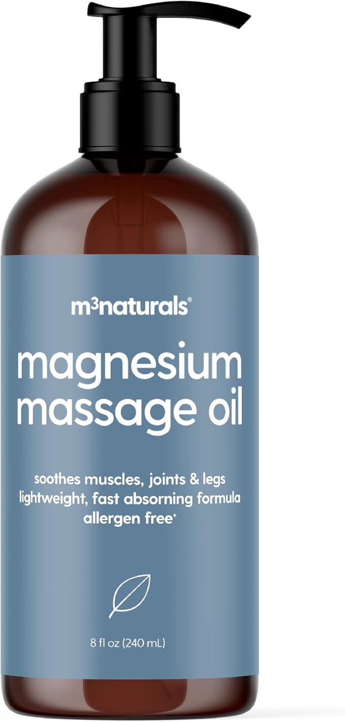 Magnesium Massage Oil for Sore Muscles, Joints and Leg Cramps, Helps by M3Naturals