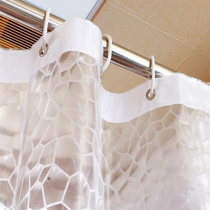 AooHome Clear EVA Shower Curtain Liner, 3D Water Cube Shower Curtain - Image 3