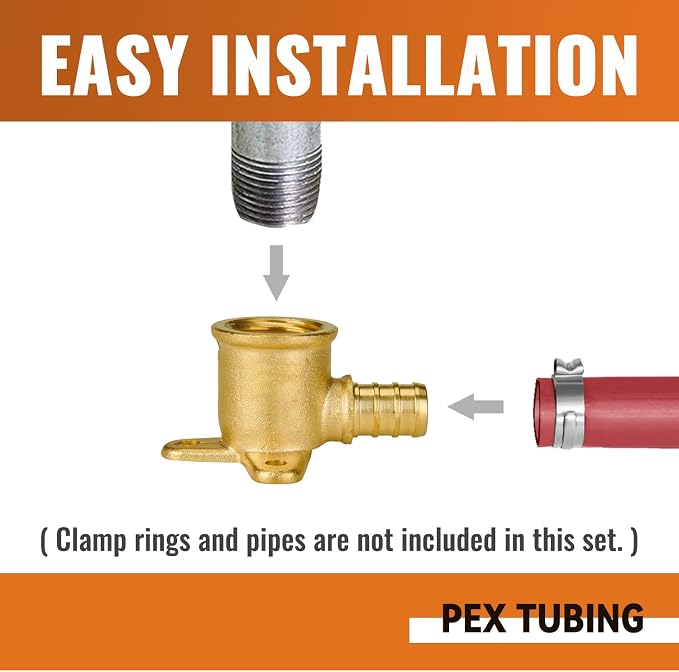 SUNGATOR 4-Pack Pex Drop Ear Elbow 1/2", No Lead Brass Fittings, UPC Certified - Image 3