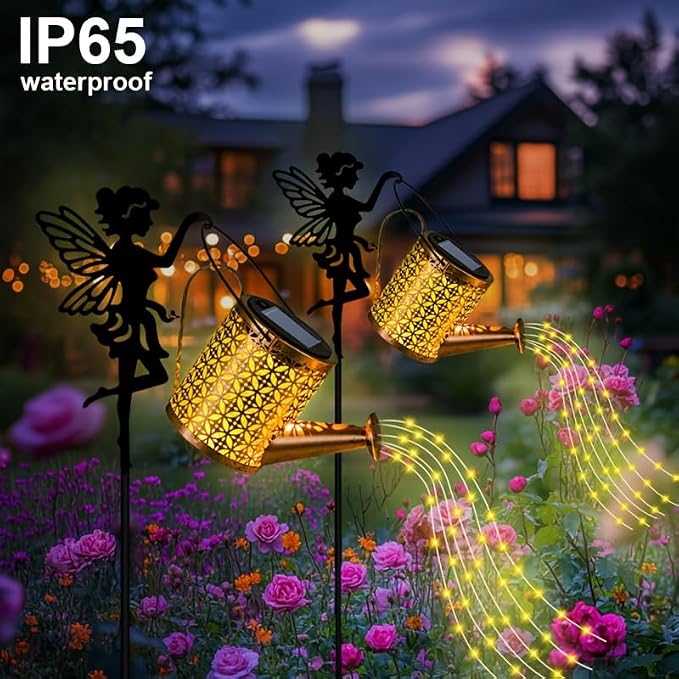 Solar Watering Can Light Garden Decorations Outdoor Weatherproof Shower Lights - Image 2