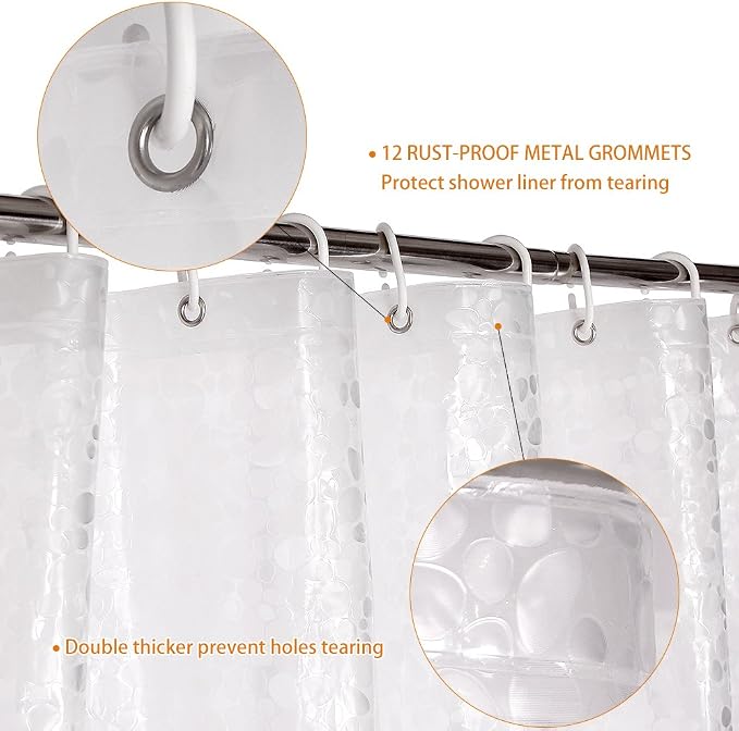 WELTRXE Extra Long Shower Curtain Liner, 72 x 78 Inch EVA Water Repellent - Image 5