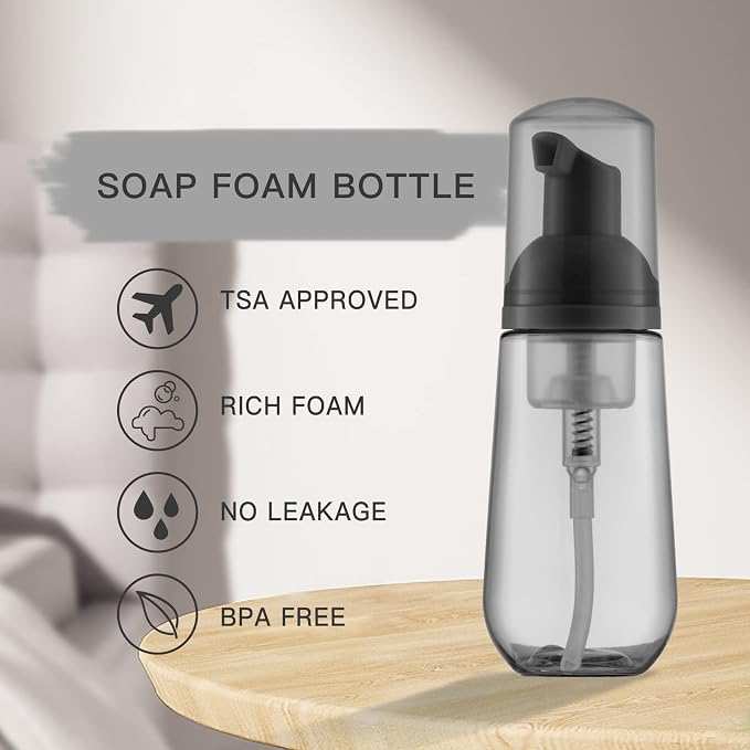 Tekson Soap Foam Bottle, Empty Travel Foaming Lash Shampoo - Image 4