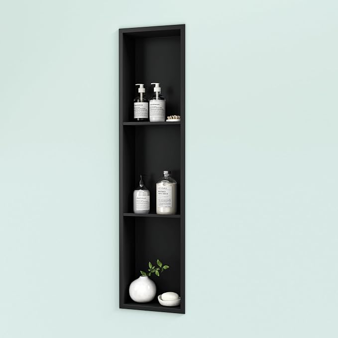 Neodrain 8X36 Inch Matte Black Three Layers Shower Niche, Stainless Steel NO - Image 6