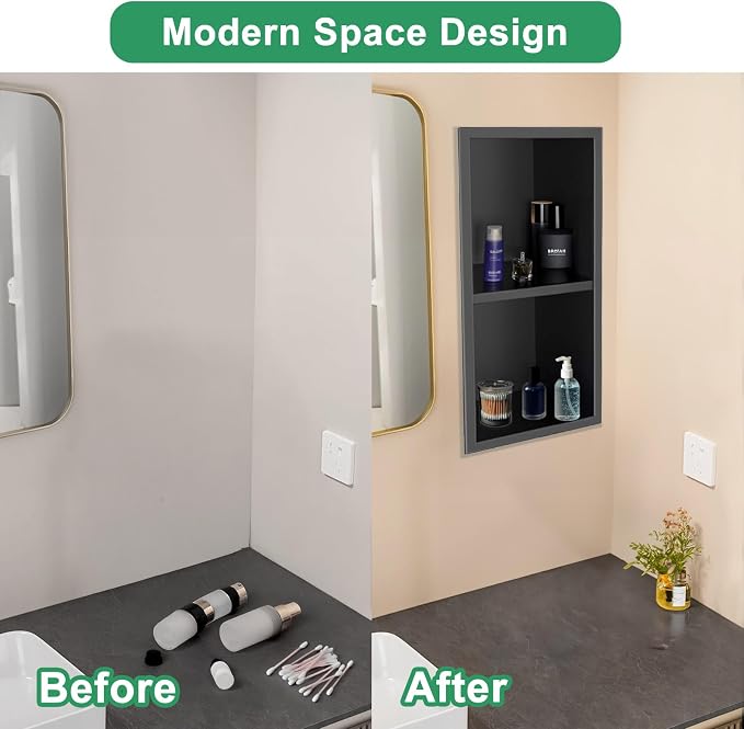 SaniteModar Shower Niche, Stainless Steel Shower Niche 12" X 24" No Tile Needed - Image 5