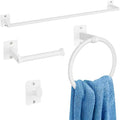Bathroom Accessories Set, 4 Pieces White Bathroom Hardware Set, 24 inch Towel by KLJKPA