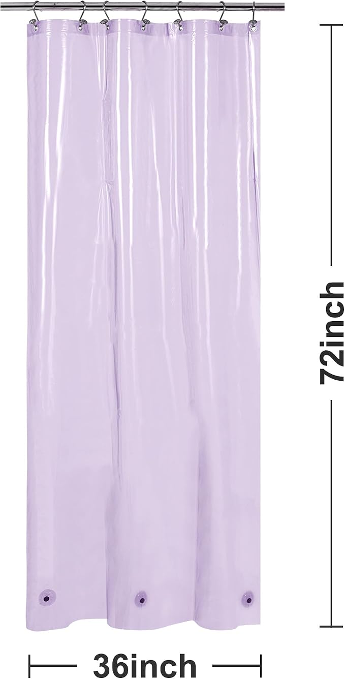Barossa Design Clear Lavender Stall Shower Curtain Liner 36" W x 72" H - Image 7