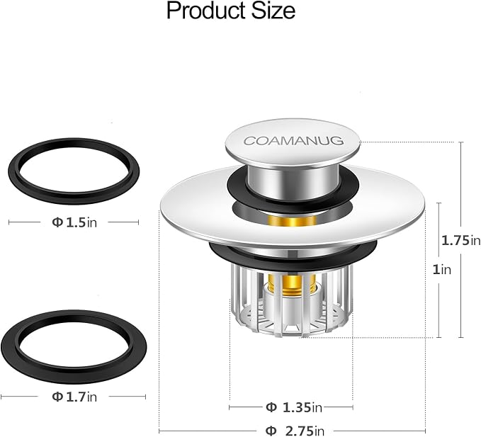 Bathtub Stopper | Shower Drain Hair Catcher, Pop-up Tub Stopper - Image 4