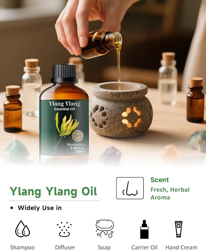 Mumianhua 100% Pure Ylang Ylang Essential Oil Natural Ylang Ylang Oil - Image 5