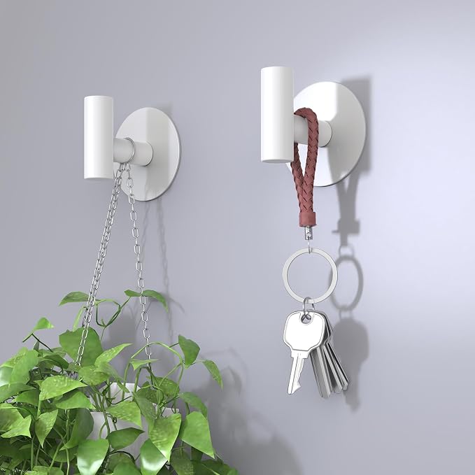 Heavy Duty White Towel Hooks, Stainless Steel Adhesive Coat Hooks - Image 6