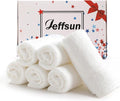 JEFFSUN Face Towels 6 Pack, 13x13 inch Extra Large White Wash Cloths on by Jeffsun