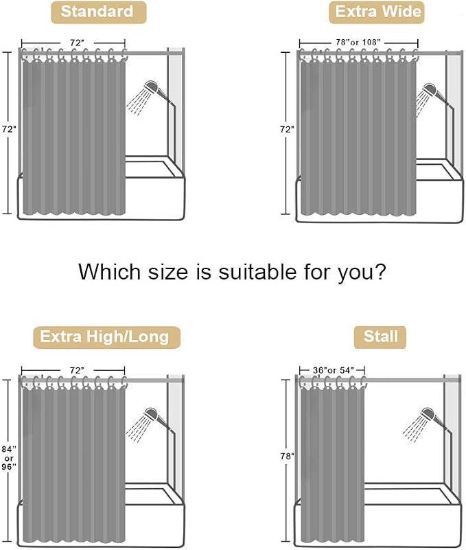EurCross Long Clear Shower Curtain Liner 82 inch Length, EVA 10g Waterproof - Image 8