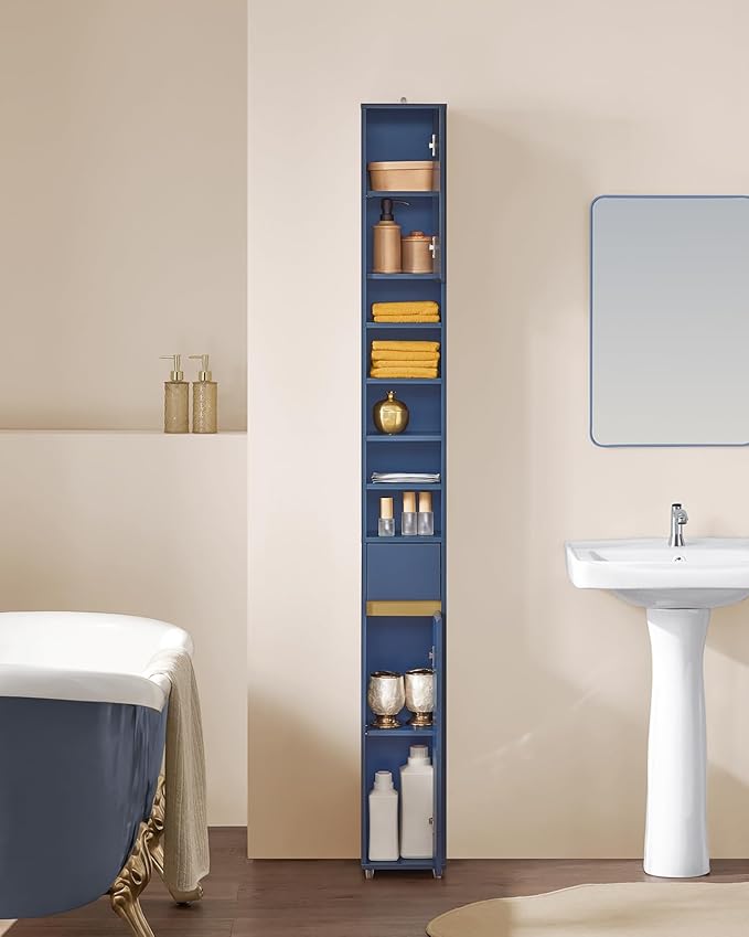 SoBuy Bathroom Narrow Storage Cabinet Skinny Tall Unit - Image 2