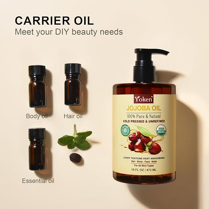 Pure Jojoba Oil Organic USDA Certified 16 fl oz, 100% Natural Jojoba Oil - Image 5