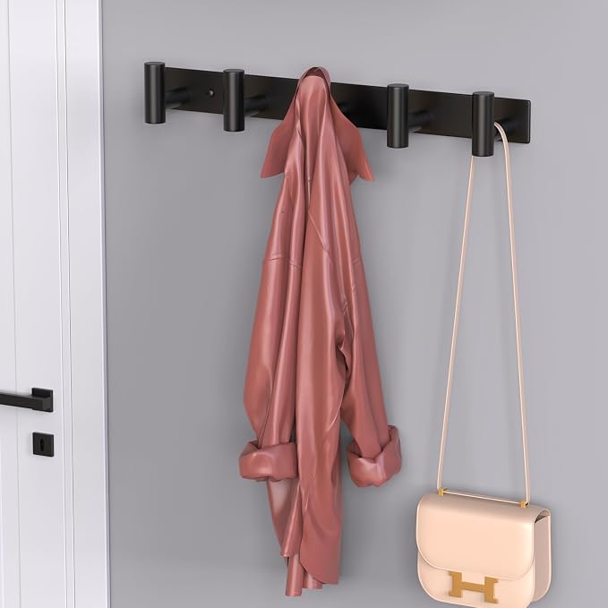 HUFEEOH 2 Pack Coat Hooks Wall Mount, Heavy Duty Key Holder Hat Rack Used - Image 3