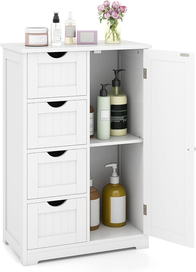 Tangkula Bathroom Floor Cabinet, Freestanding Storage Cabinet by TANGKULA