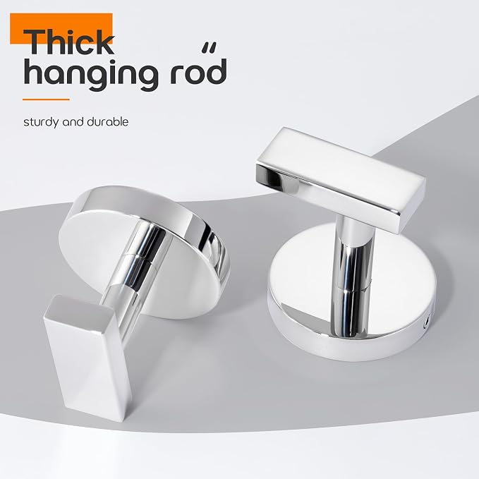 Robe Hook Polished Chrome Bath Towel Hooks Stainless Steel Wall Hooks - Image 7