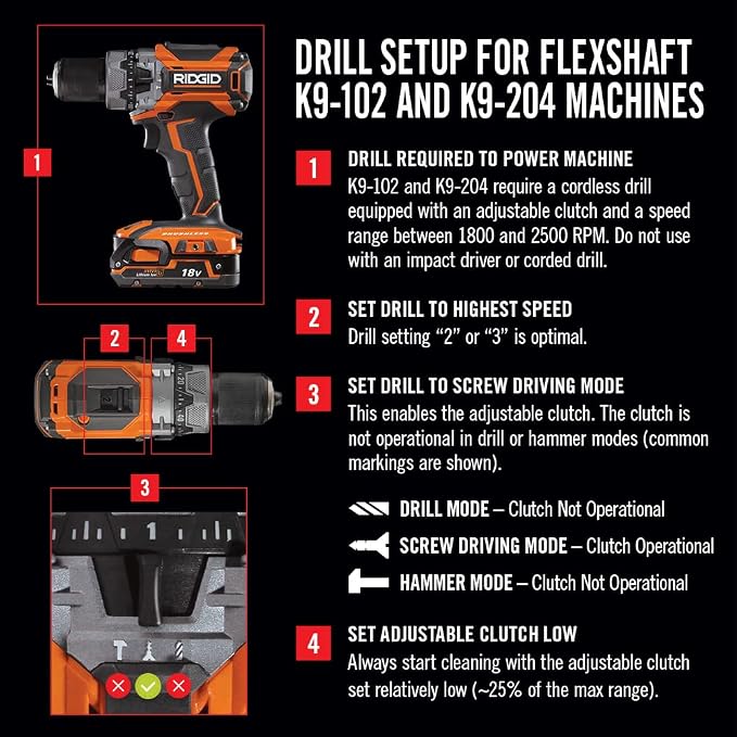 RIDGID 64273 Model K9-204 FlexShaft Drain Cleaning Machine Kit - Image 8