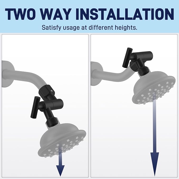 YDmeet All Metal Shower Head Adapter, 360 ° Adjustable Shower Head Extension - Image 5