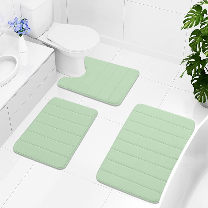 Buganda Memory Foam U-Shaped Contour Toilet Rugs, Non Slip Absorbent, Thick - Image 8