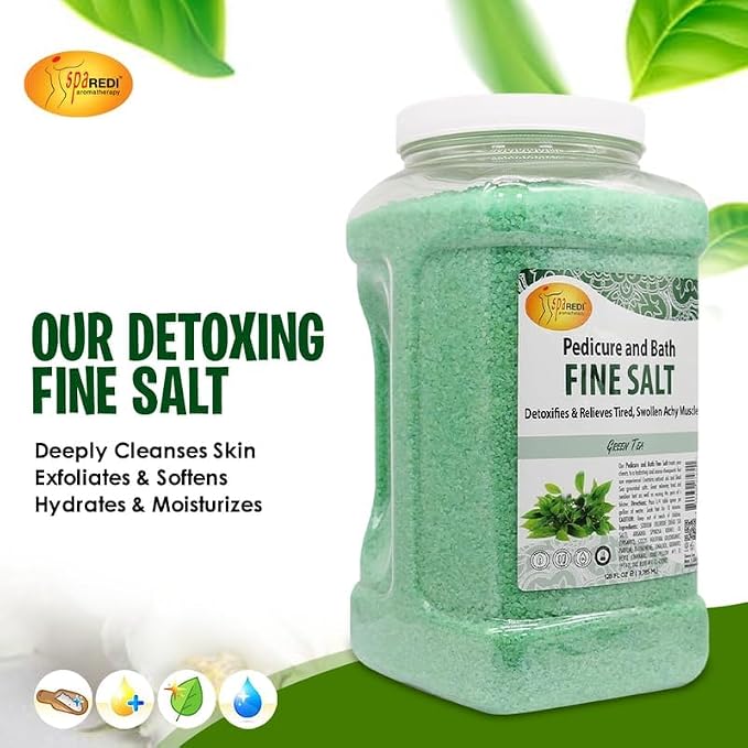 SPA REDI - Detox Foot Soak Pedicure and Bath Fine Salt, 128 Oz - Made - Image 7