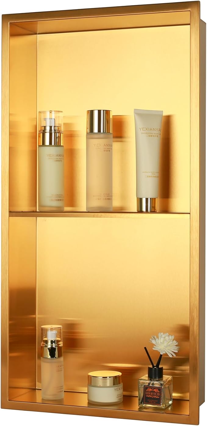 Non Tile Tube Niche Boxes for Showers, Bathroom Niche Double Shelves, Stainless - Image 9