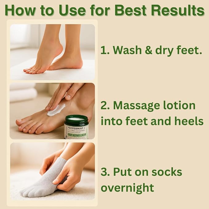 Natural Escapes Peppermint + Rosemary, Eucalyptus & Tea Tree Foot Cream - Image 9