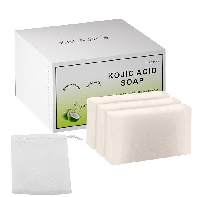 Kojic Acid Soap Bars with Retinol, Vitamin C, Fresh Coconut Scent by Unknown