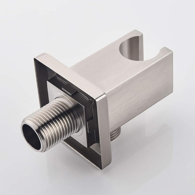 Wall Supply Elbow with Hand Shower Holder, Brass Square G1/2 Shower Hose - Image 4