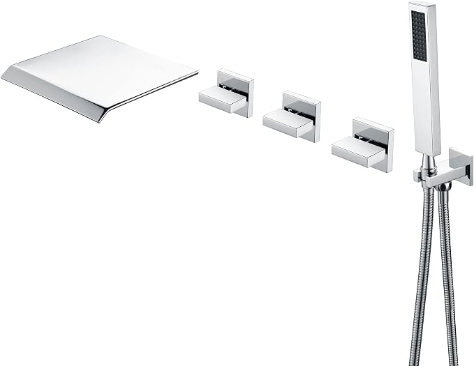 sumerain Waterfall Tub Faucet Wall Mount Bathtub Faucet by SUMERAINFAUCETS
