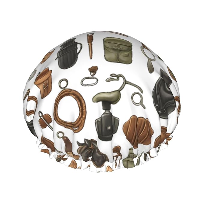 Equestrian Equipment Shower Cap by ZEYARUIBO