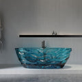 Cpingao 66" Resin Transparent Freestanding Bathtub, Contemporary Oval Stand by Cpingao