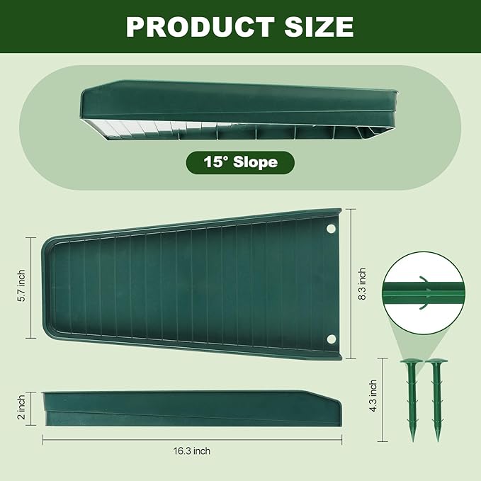 Gutter Downspout Splash Block, 16.3"Drain Gutter Guard Diverter, Gutter - Image 6