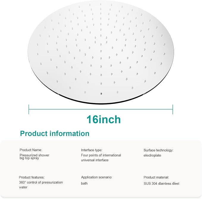 All Metal Rain Shower Head - Image 2