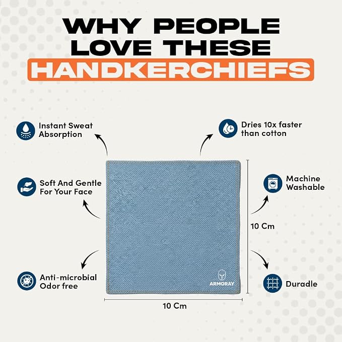 ARMORAY Sweat Absorbing Towel Handkerchief – Quick-Dry Microfiber Gym Towels - Image 2