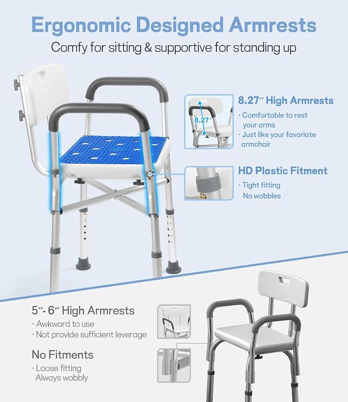 TABEKE Shower Chair for Inside Shower, Shower Chair - Image 6