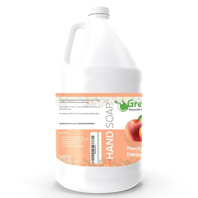 GreenFist Foaming Hand Soap Refills Peach Scent Jug Foam Refill Made in USA - Image 6