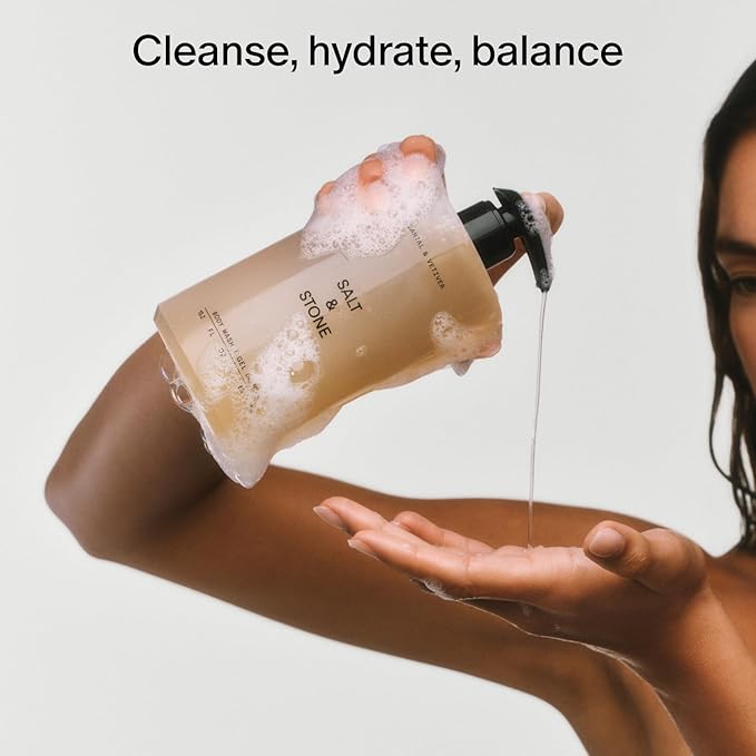 Salt & Stone Body Wash for Women & Men | Black Rose & Oud | Hydrating Gel - Image 4