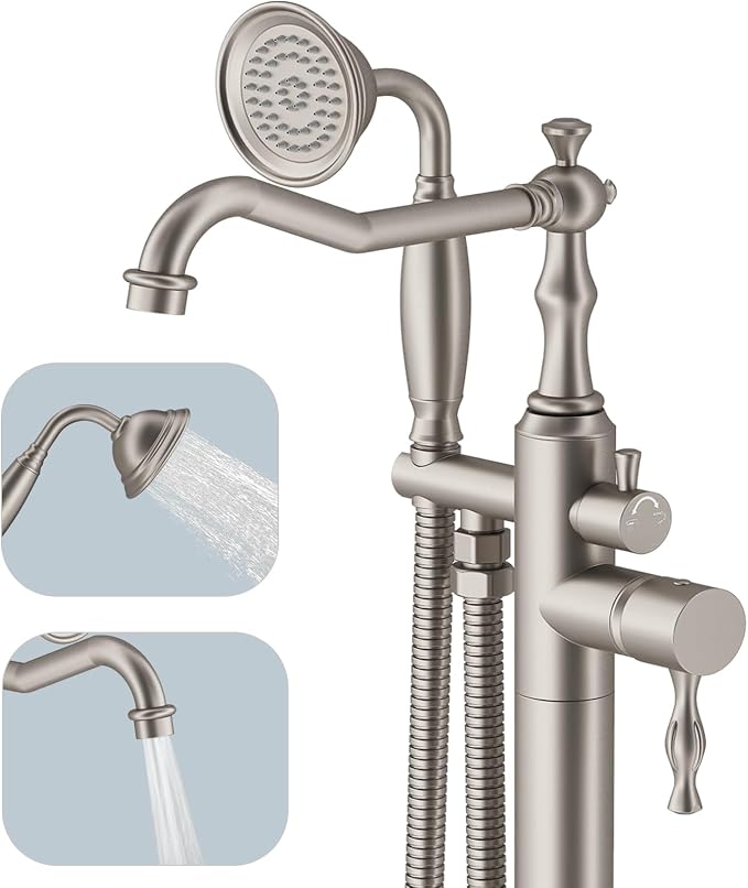 Hoimpro Free Standing Tub Faucet Freestanding Tub Filler Stand Alone Bath Tub by Hoimpro