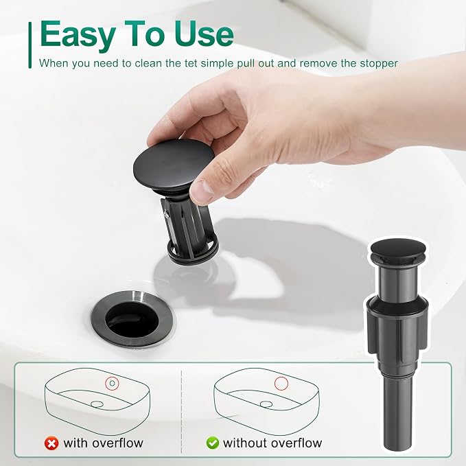 VOTON Vessel Sink Faucet Matte Black Tall Bathroom Faucet Single Handle Vanity - Image 4