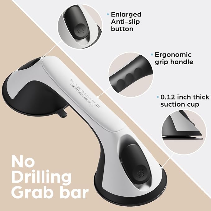 2 Pack 12 Inch Grab Bars for Bathtubs and Showers for Seniors, Heavy Duty - Image 7