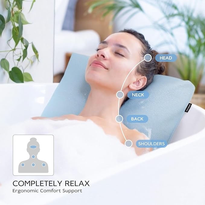Bath Pillows for Tub Neck and Back Support, Bathtub Cushion backrest headrest - Image 6