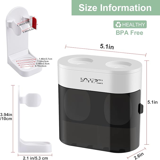 Boperzi 2 Pack Electric Toothbrush Stander and Toothbrush Holder Wall Mounted - Image 2