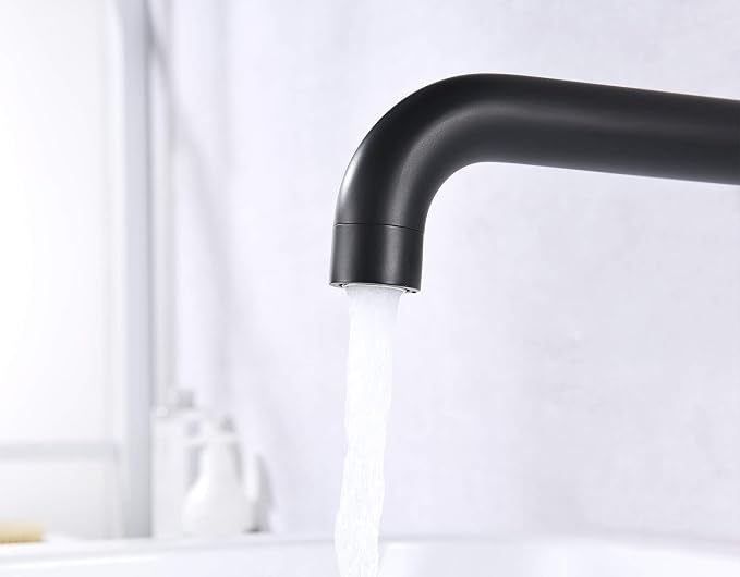 Wall Mount Tub Filler Matte Black Tub Faucet High Flow Two Handles Solid Brass - Image 6
