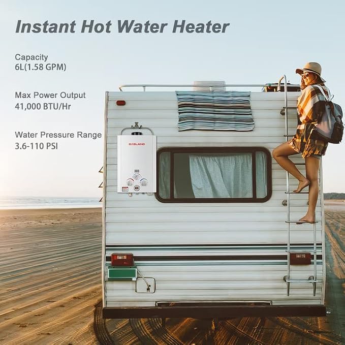 GASLAND 6L 1.58GPM Portable Propane Tankless Water Heater - Image 9
