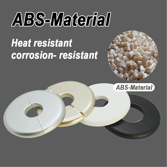 2 Pieces ABS Wall Split Flange Round Self-Adhesive Escutcheon Plate Cover - Image 3
