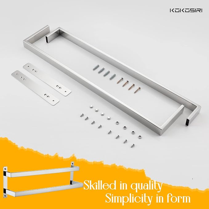 KOKOSIRI Towel Bars Bath Towel Holders 24 Inches Chrome Bathroom 2-Tiers Ladder - Image 8